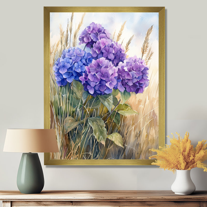 Farley - Floral Wall Decor, Reproduction encadrée d'une seule photo, H 32 po x l 24 po, Doré