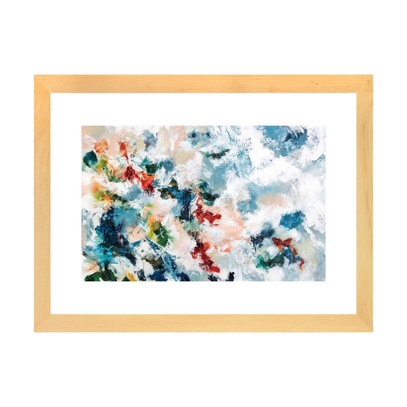 Meltemi par Cristina dalla Valentina-impression d’art graphique, H 16 po x l 24 po x P 1 po, Toile avec cadre en bois beige