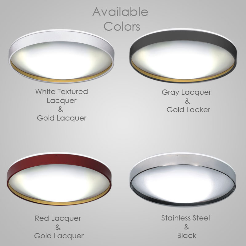 Alina Simple Circle Flush Mount, Stainless Steel/Black, 5.25" H x 19.69" W x 19.69" D