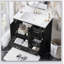Ensemble de meuble-lavabo traditionnel 36 po avec lavabo en résine, armoire de salle de bain noire avec deux portes et quatre tiroirs