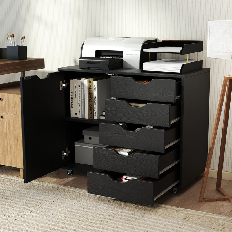 78cm Wide 5 -Drawer Mobile File Cabinet