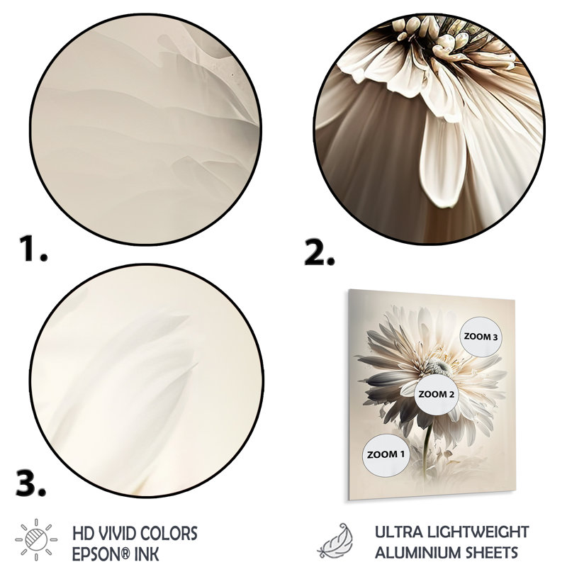 " White Gerbera Flower II ", 32" H x 16" W