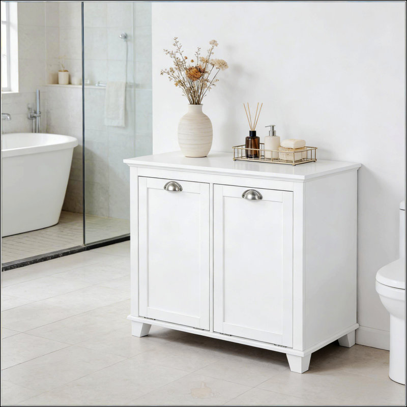 Élégante armoire à paniers à linge inclinable avec rangement spacieux et conception anti-bourre pour les salles de bain modernes