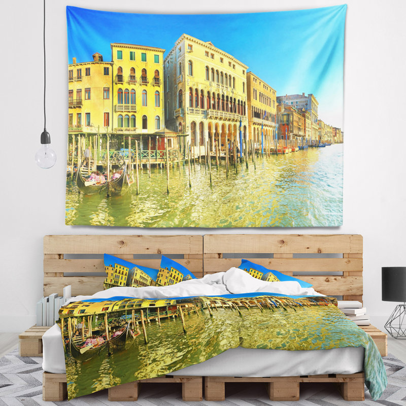 Tapisserie venice grand canal cityscape ting, H 32 po x l 39 po