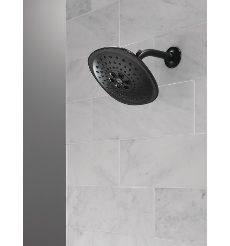 Universal Showering Components 2 GPM Shower Head with H2okinetic Technology, Matte Black