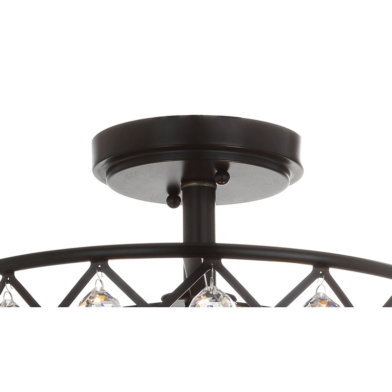 Gabrielle 14.5" Crystal/Metal LED Semi-Flush Mount