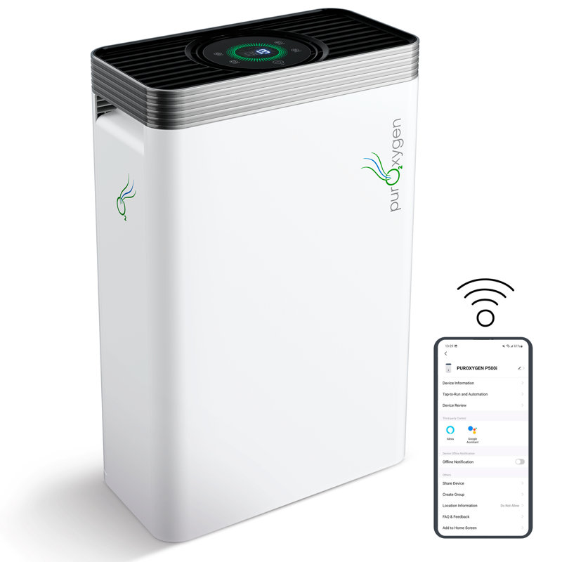 PUROXYGEN White HEPA Air Purifier with WiFi Control