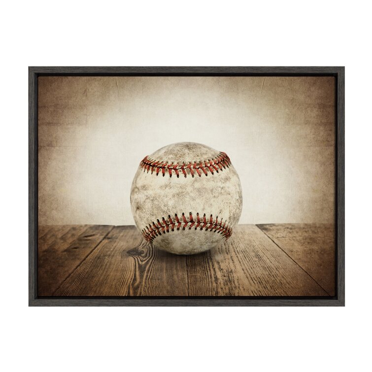 'Vintage Baseball' by Shawn St.Peter- Floater Frame Photograph Print on Canvas