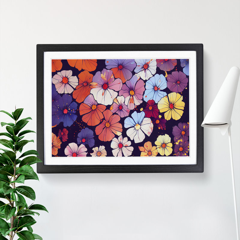 Cosmopolitan Flower Market - Framed Print, 46cm H x 64cm W x 2cm D, Black Framed