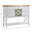 Console de bar avec armoire à 2 portes et 1 tiroir, café, porte-bouteilles, table d'entrée avec tablette de rangement, tables de canapé Buffet pour cuisine, couloir, salle à manger, salon, blanc