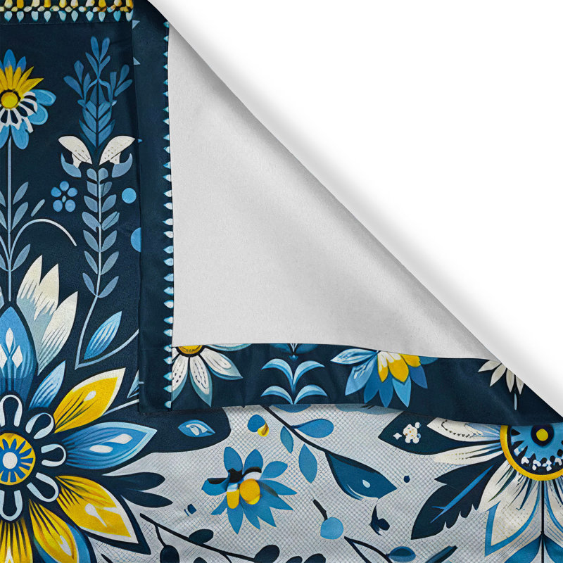 Floral Tailored Kitchen Curtain, 55" W x 30" L