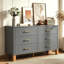 Commode double 6 tiroirs en bois robuste-1367436720