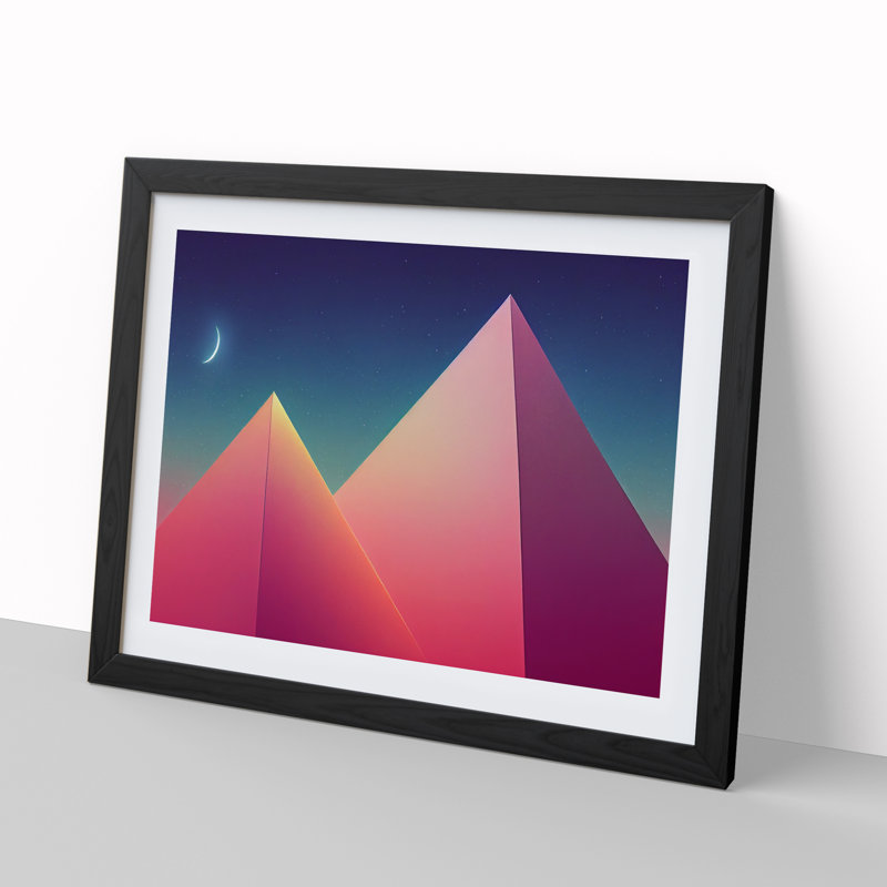XH1022-6160X Modern Pyramids Vol.3 - Single Picture Frame Print, 34cm H x 46cm W x 2cm D, Black Framed