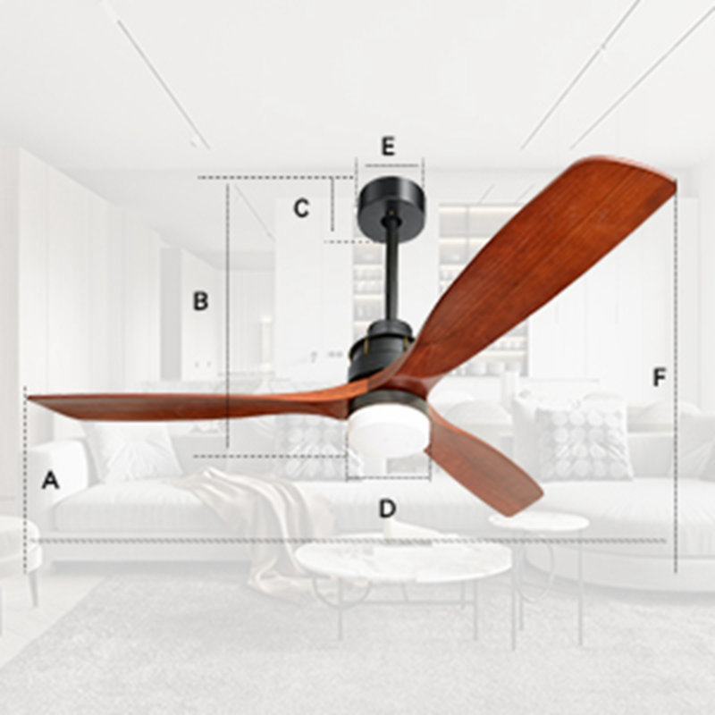 Itohan 60'' Ceiling Fan with Light Kit, 33.07"