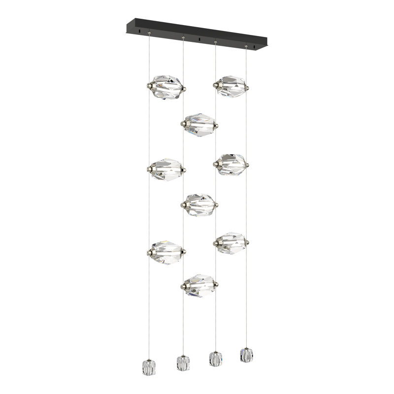 Gatsby 9 - Light Kitchen Island Geometric LED Pendant, White, Ink