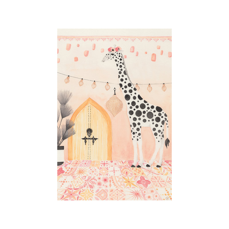 Girafe au Maroc, art encadré, Toile tendue, H 12 po x l 8 po x P 0,75 po