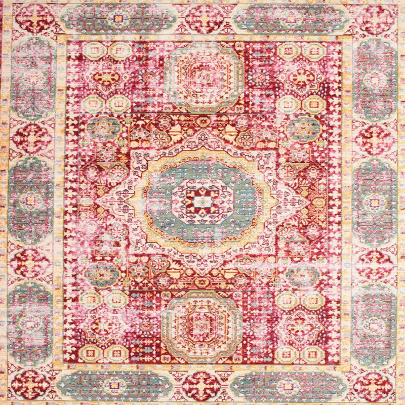 Tapis gris en laine, Carré 5 pi