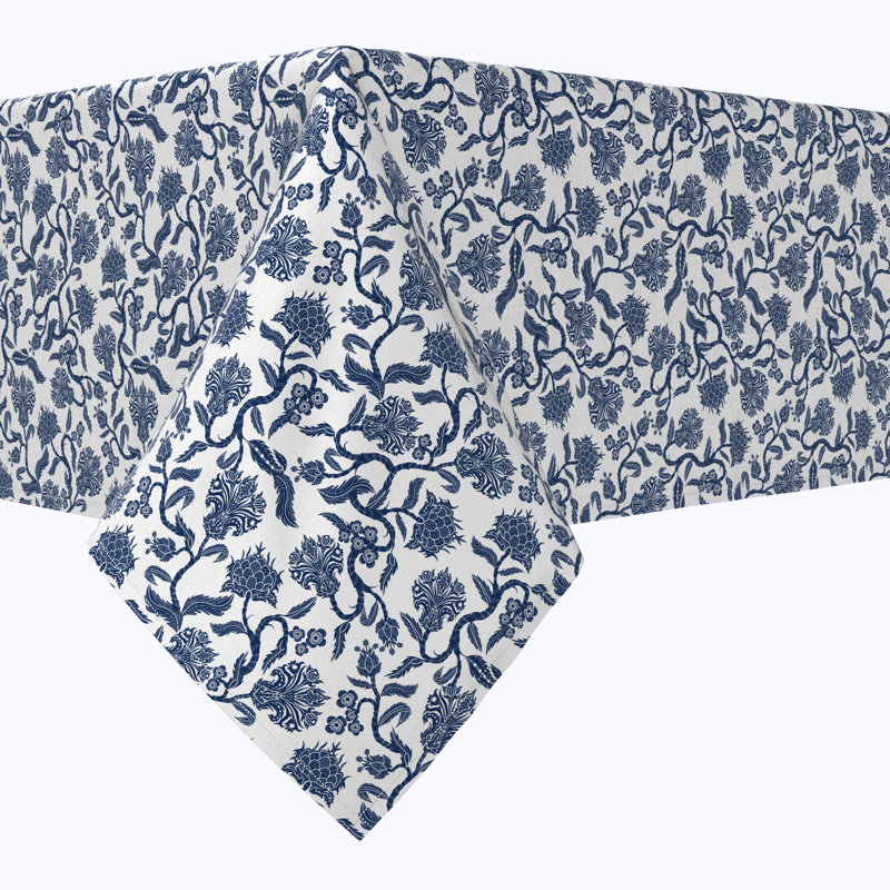 Rectangular Tablecloth, 100% Cotton, Floral 182, 104" x 52"