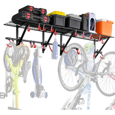 Garage Wall Frame Including Bicycle Hooks