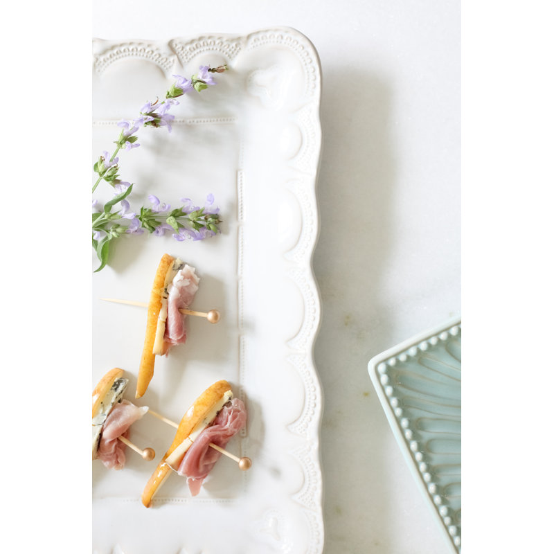 Incanto Stoneware Platter, White