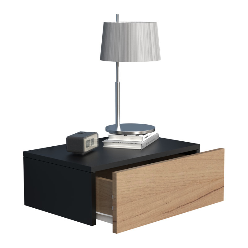 Satender Manufactured Wood Bedside Table, 15cm H x 45cm W x 30cm D, Black