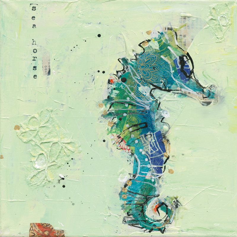 Little Seahorse by Kellie Day - Wrapped Canvas Art Prints, 30cm H x 30cm W