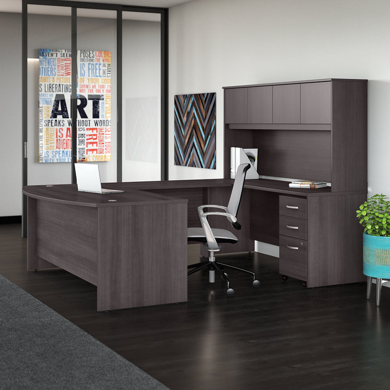 Studio C Piece Computer Desk Office Set, Storm Grey