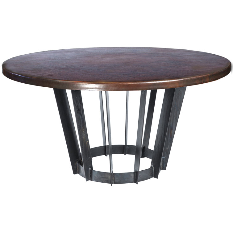 Dexter Round Marble Top Metal Base Dining Table