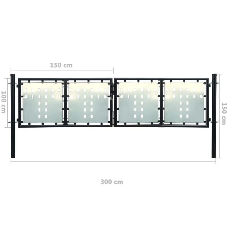 3' x 5' (1.05m x 1.5m) Metal Gate, Anthracite