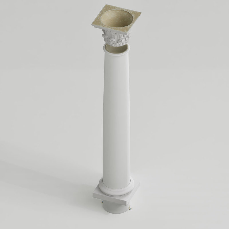 Colonne ronde Endura-Stone, 8 po de diamètre x H 8 pi, Base toscane et temple du vent Capitale