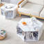Table basse hexagonale tendance - motif blanc, rangement inclus avec structure à motifs, pratique