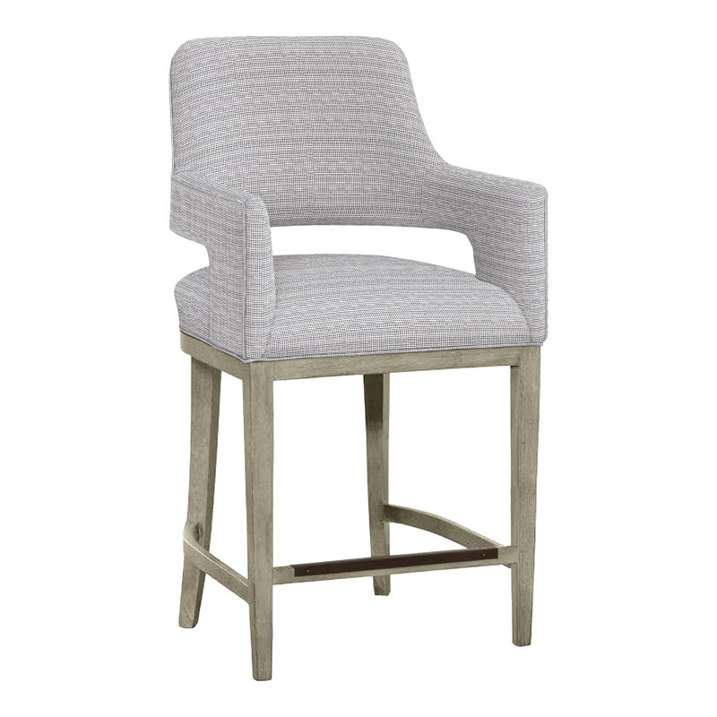 Tabouret de bar et de comptoir Josie, Amande chamois, Encre Perigold Rest, Tabouret de comptoir (siège d'une hauteur de 26,5