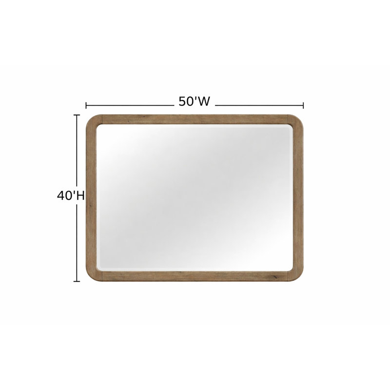 English Knotty Oak Inspired Landscape Mirror