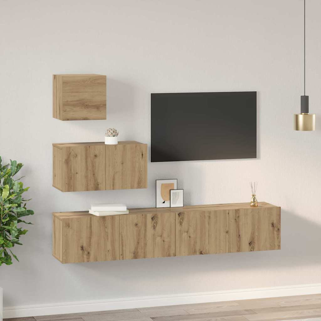 TV Cabinet Set Wall-Mounted 4 Pcs 80 X 30 X 30 Cm