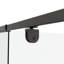 Cabine de douche à cadre pivotant noir mat - l 44-48 po, H 71 po, verre trempé 1/4 po, poignée en acier inoxydable, fermeture magnétique, porte de salle de bain en verre à conception de fuites l x noir, fonction de fuite-118281603