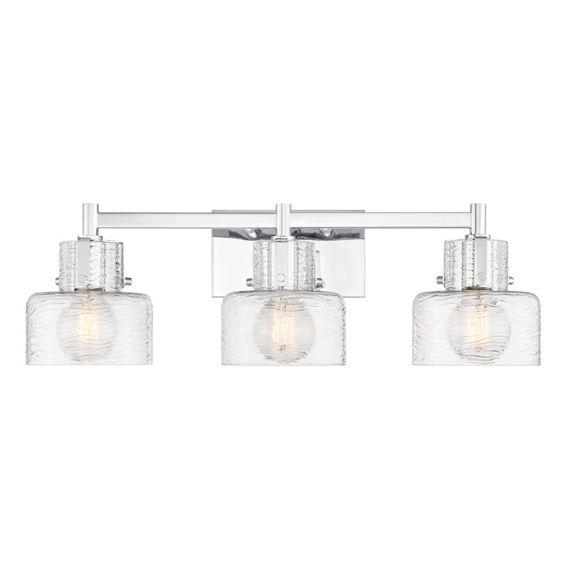 Dover 3-Light Bathroom Vanity Light in Chrome, 8.25" H x 25" W x 6" D, Chrome, 3 Lights