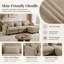 Canapé d'angle 3 places Channell en forme de L, capitonné, avec pouf amovible, style moderne et minimaliste, revêtement en chenille, mousse haute résilience, assise matelassée-1147635620