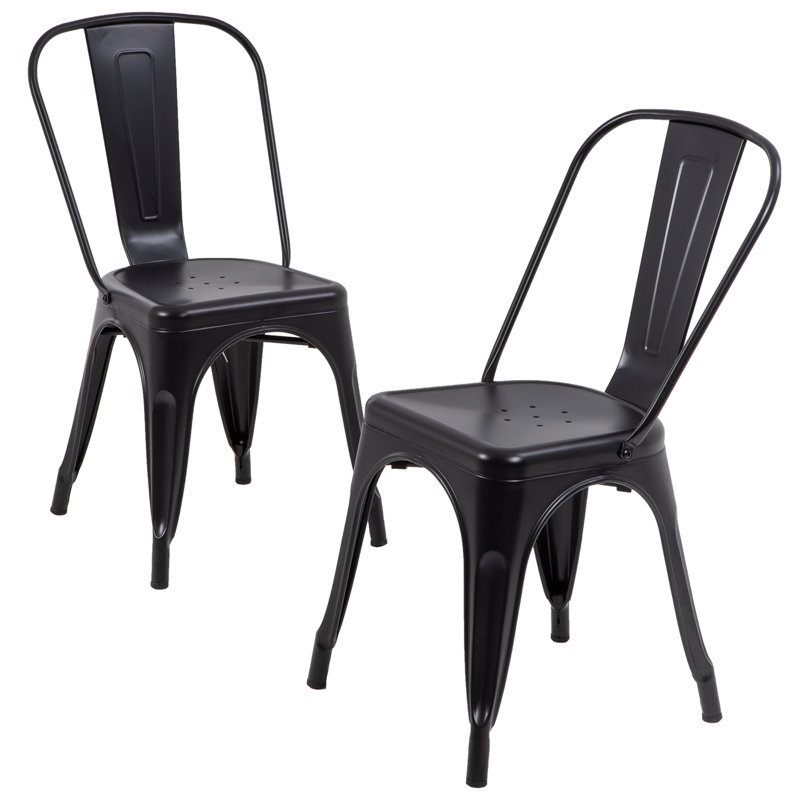 Chaise d'appoint empilable Perdomo, Noir
