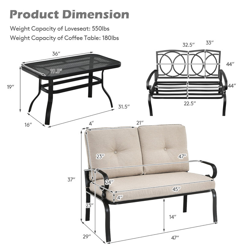 Ensemble de 2 chaises de patio Anthonyson, Beige