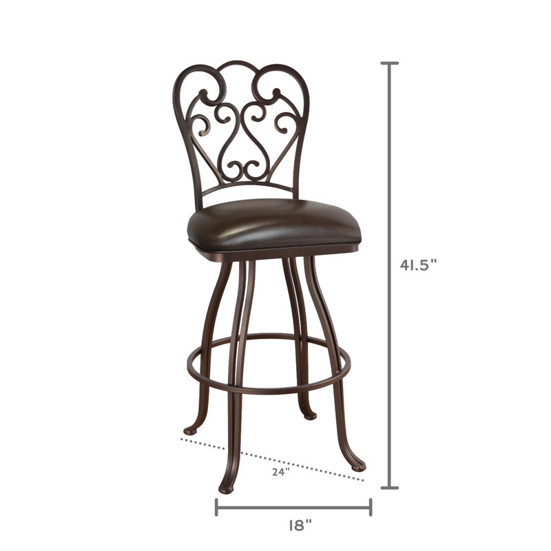 Belding Swivel Upholstered Counter Stool with Metal Frame, Counter Stool (26” Seat Height)