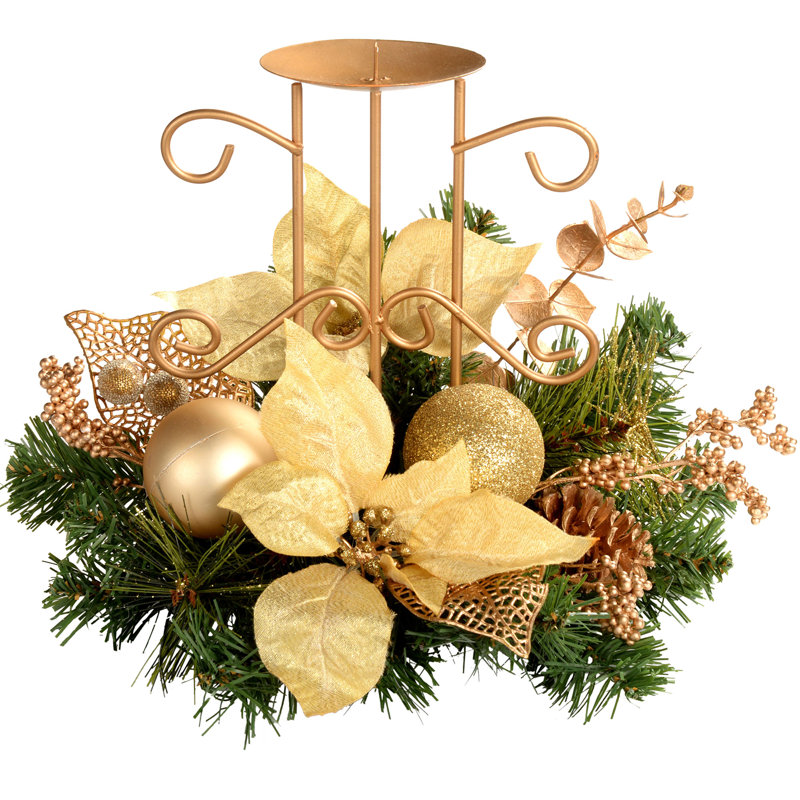 Poinsettia Candelabrum Arrangement