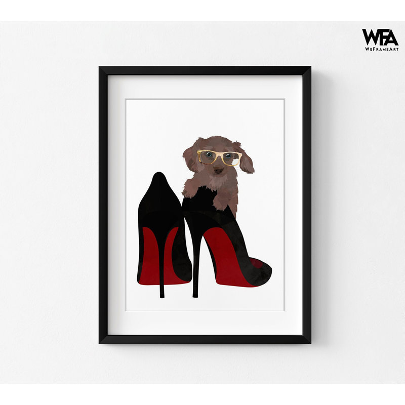 «Red Bottom Heels», reproduction de chiot teckel, reproduction de chiot, affiche de chiot brun, affiche de petit chiot