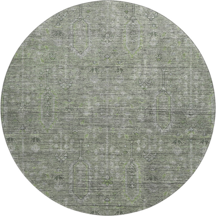 Premium Machine Washable Prisco Green Rug