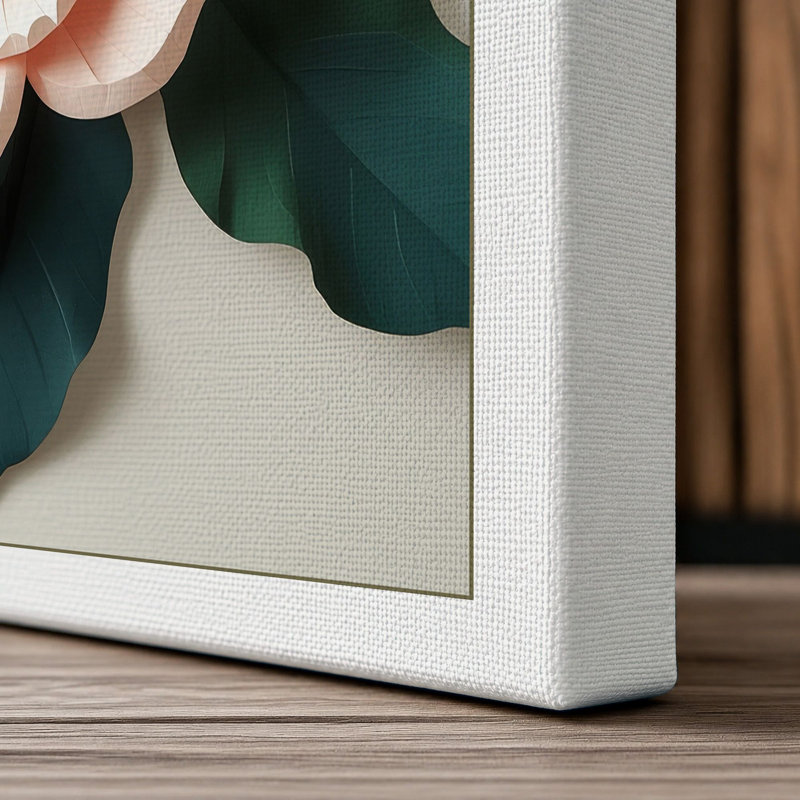 Layered Bloom Botanical - Wrapped Canvas, 24x16 - 61.0 x 40.6 cm, White Border