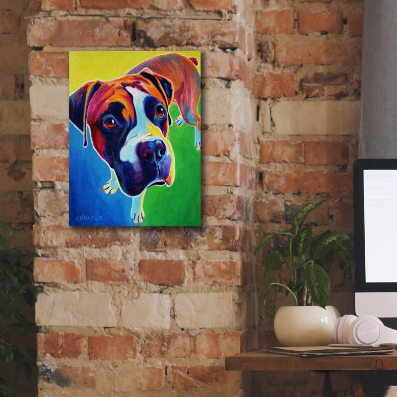 «Boxer - Leo» par Dawg Painter, H 16 po x l 12 po x P 0,75 po