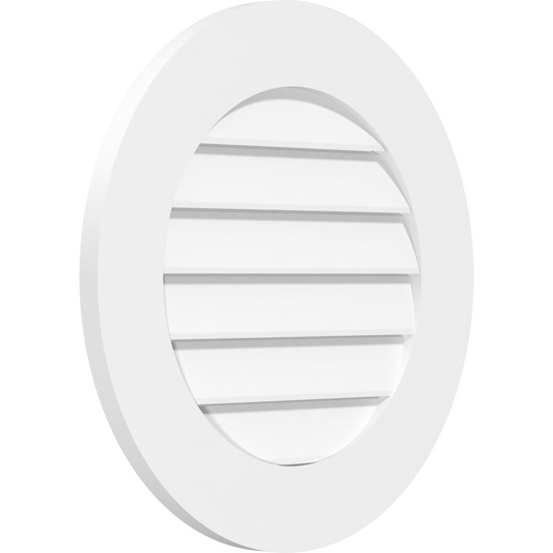 Fixation ronde sur surface: évent fonctionnel à pignon standard en PVC, H 20 po x l 42 po