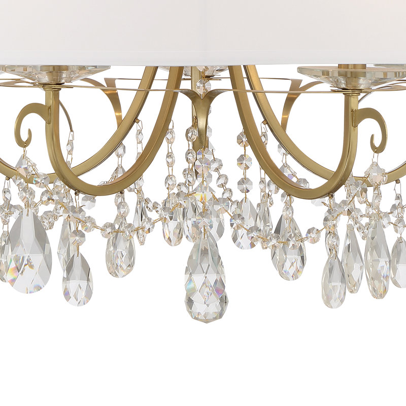 Elane 5 - Light Unique Drum Chandelier with Crystal Accents, Swarovski Spectra