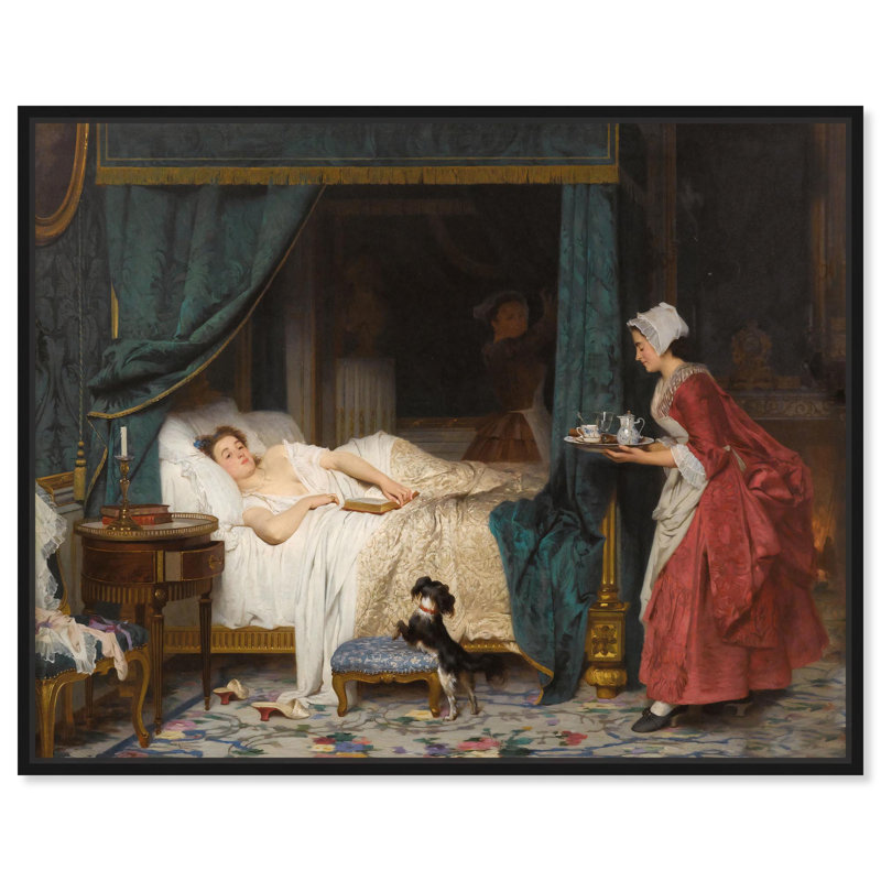 The Awakening 1865 Canvas Famous Classic Art by , Structure noire, H 17 po x l 21 po