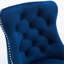 Ensemble de 2 chaises de bar en velours bleu marine avec siège confortable et 2 tabourets à garniture rivetée pour îlot de cuisine