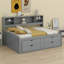 Daybed With 2 Bedside Cabinets, Upper Shelves And 4 Drawers-1941828080